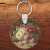 Roos stuk op de bosvloer met vlinders sleutelhanger (Voorkant)