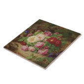 Roos stuk op de bosvloer met vlinders tegeltje (Zijkant)