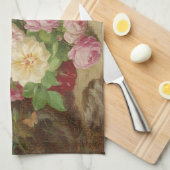 Roos stuk op de bosvloer met vlinders theedoek (Quarter Fold)