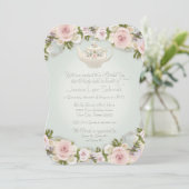 Roos Succulent Leaf Tea Party Blush Vrijgezellenfe Kaart (Staand voorkant)