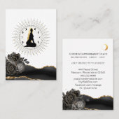 *~* Roos Sun Rays Goddess Black Gold Moon Woman Visitekaartje (Voorkant / Achterkant)