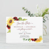 Roos Sunflower Save the Date with Photo Kaart (Staand voorkant)