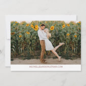 Roos Sunflower Save the Date with Photo Kaart (Achterkant)