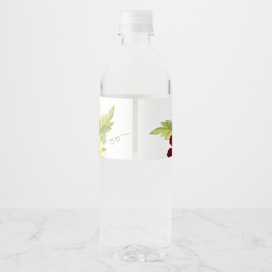 Roos Sunflower Weddenschap Water Fles Beverage Lab Waterfles Etiket (Achterkant)