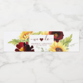 Roos Sunflower Weddenschap Water Fles Beverage Lab Waterfles Etiket (Enkel label)