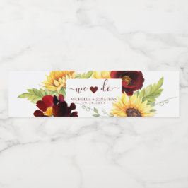 Roos Sunflower Weddenschap Water Fles Beverage Lab Waterfles Etiket