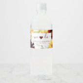 Roos Sunflower Weddenschap Water Fles Beverage Lab Waterfles Etiket (Voorkant)