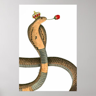 Roos Surreal Crown Royal Cobra King Head Poster
