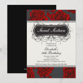  Roos Sweet Sixteen Birthday Uitnodiging (Voorkant / Achterkant)