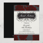 Roos Sweet Sixteen Birthday Uitnodiging (Voorkant / Achterkant)