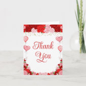 Roos Sweetheart Balloon Valentijn Meisje Baby show Bedankkaart (Voorkant)