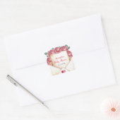  Roos Sweetheart Letter Baby shower Vierkante Sticker (Envelop)