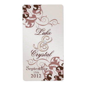 Roos Swirl Champagne Jeweled Wine Label