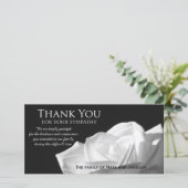 Roos sympathie dank u memorial fotokaart bedankkaart (Staand voorkant)