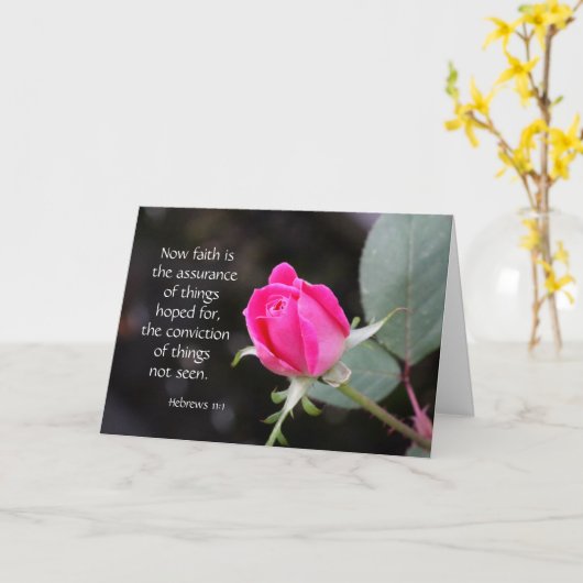 Roos Sympathie Kaart w vers (Hebreeën) over geloof (Gele Bloem)