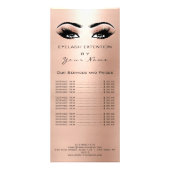 Roos Taakprijslijst Lashes Uitbreidingspaneel Reclamekaart (Achterkant)