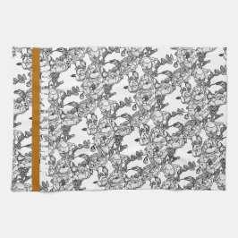 Roos tak grijze schaal Aangepast Theedoek
