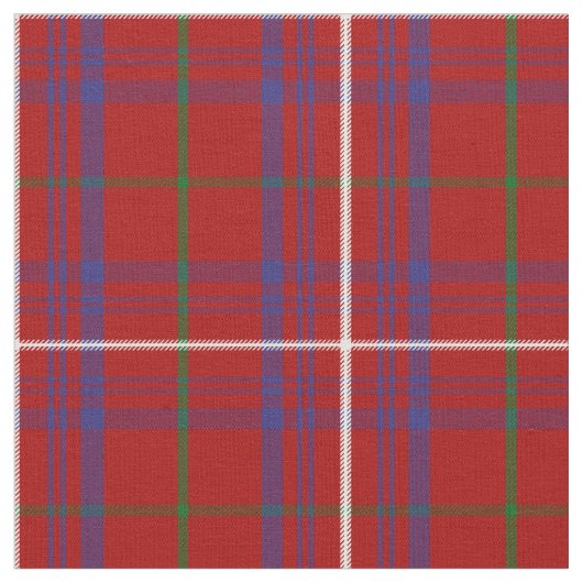 Roos Tartan Print Stof (Close Up)