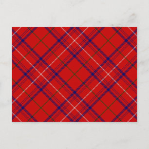 Roos tartan red blue plaid briefkaart