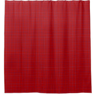 Roos tartan rood blauw geruit douchegordijn