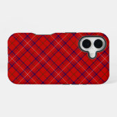 Roos tartan rood blauw geruit iPhone 16 hoesje (Achterkant horizontaal)