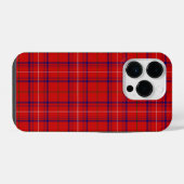 Roos tartan rood blauw geruit iPhone hoesje (Achterkant horizontaal)
