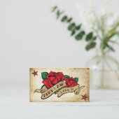 Roos Tattoo Aangepast aangepast RSVP Informatiekaartje (Staand voorkant)