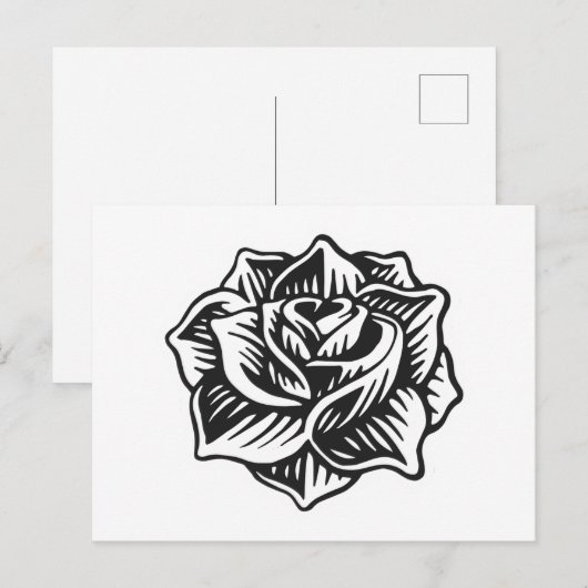 Roos Tattoo Briefkaart (Voorkant / Achterkant)