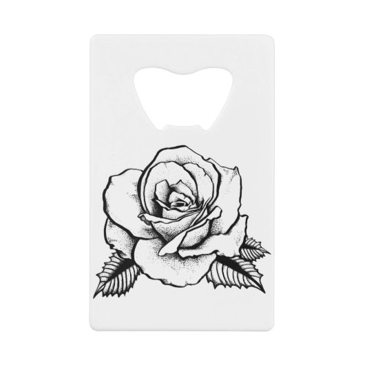 roos tattoo creditkaart flessenopener (Voorkant)