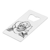 roos tattoo creditkaart flessenopener (Achterkant Gekanteld)