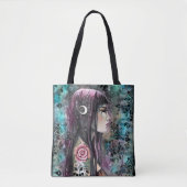 Roos Tattoo Fantasy Kunst Tote Bag (Voorkant)