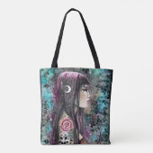 Roos Tattoo Fantasy Kunst Tote Bag (Achterkant)