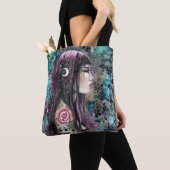Roos Tattoo Fantasy Kunst Tote Bag (Dichtbij)