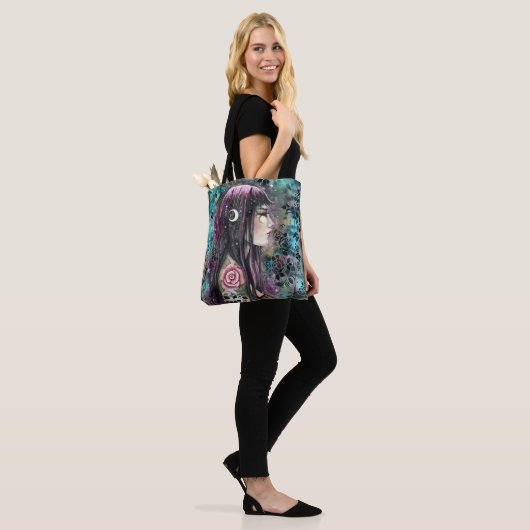 Roos Tattoo Fantasy Kunst Tote Bag (Op model)