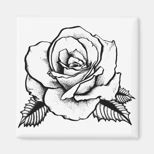 roos tattoo magneet (Voorkant)