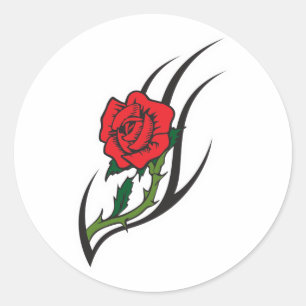 Roos Tattoo Ontwerp Ronde Sticker