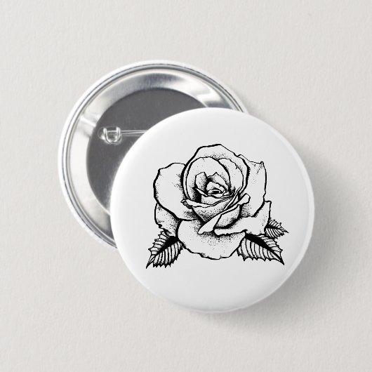 roos tattoo ronde button 5,7 cm (Voorkant /achterkant)