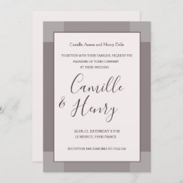 Roos taupe blush grijs lila elegant modern bruilof kaart