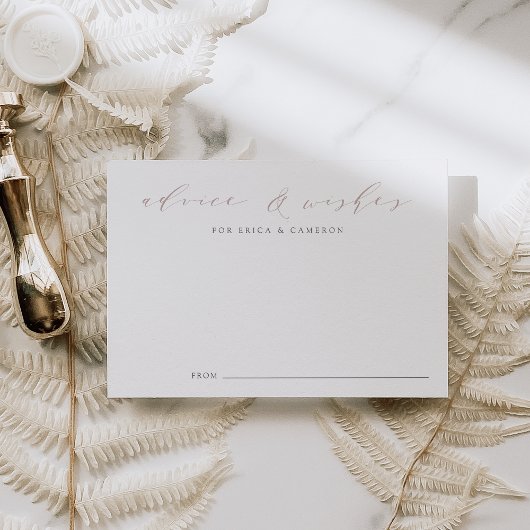 Roos Taupe Calligrafie Advies & Wensen Kaart