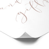 Roos Taupe Calligrafie Kaarten & Cadeaubordje Poster (Hoek)