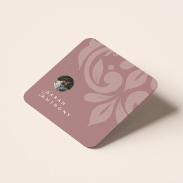 Roos Taupe Classic Minimal Damask Fotobruiloft Kartonnen Onderzetters