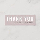 Roos taupe custom logo dank u kaart invoegen mini visitekaartje (Voorkant)