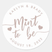 Roos Taupe | Gepersonaliseerde weddenschap Ronde Sticker (Voorkant)