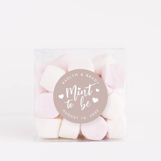 Roos Taupe | Gepersonaliseerde weddenschap Ronde Sticker