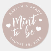 Roos Taupe | Gepersonaliseerde weddenschap Ronde Sticker (Voorkant)