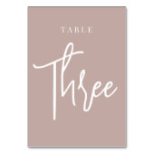 Roos Taupe Hand Scripted Table DRIE Kaart (Achterkant)