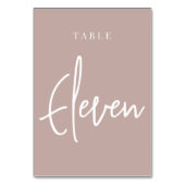 Roos Taupe Hand Scripted Table ELEVEN Kaart (Voorkant)