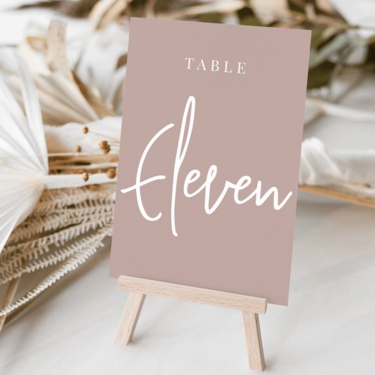 Roos Taupe Hand Scripted Table ELEVEN Kaart