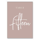 Roos Taupe Hand Scripted Table FIFTEEN Kaart (Achterkant)