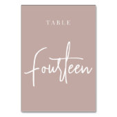 Roos Taupe Hand Scripted Table FOURTEEN Kaart (Voorkant)